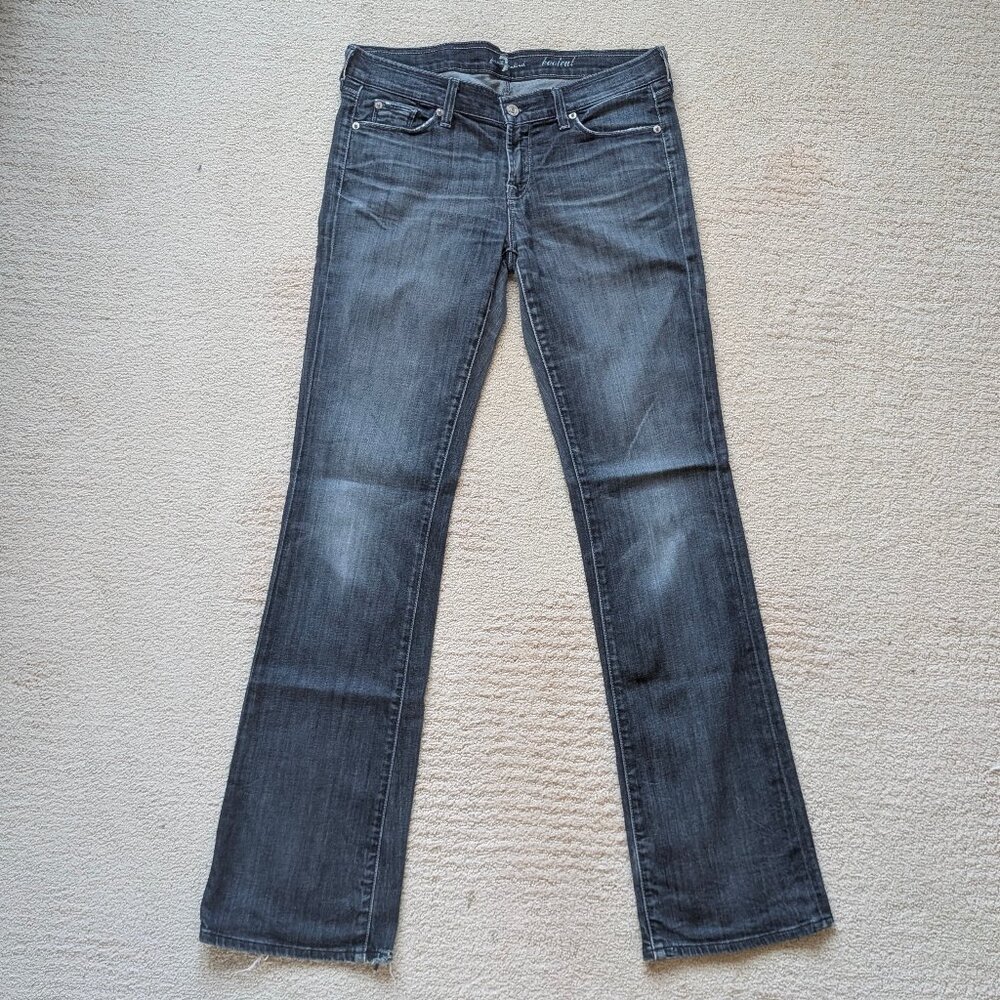 7 For All Mankind Bootcut Jeans Women's 29 x 34.5 Long Pants Stretch Rocker Blue